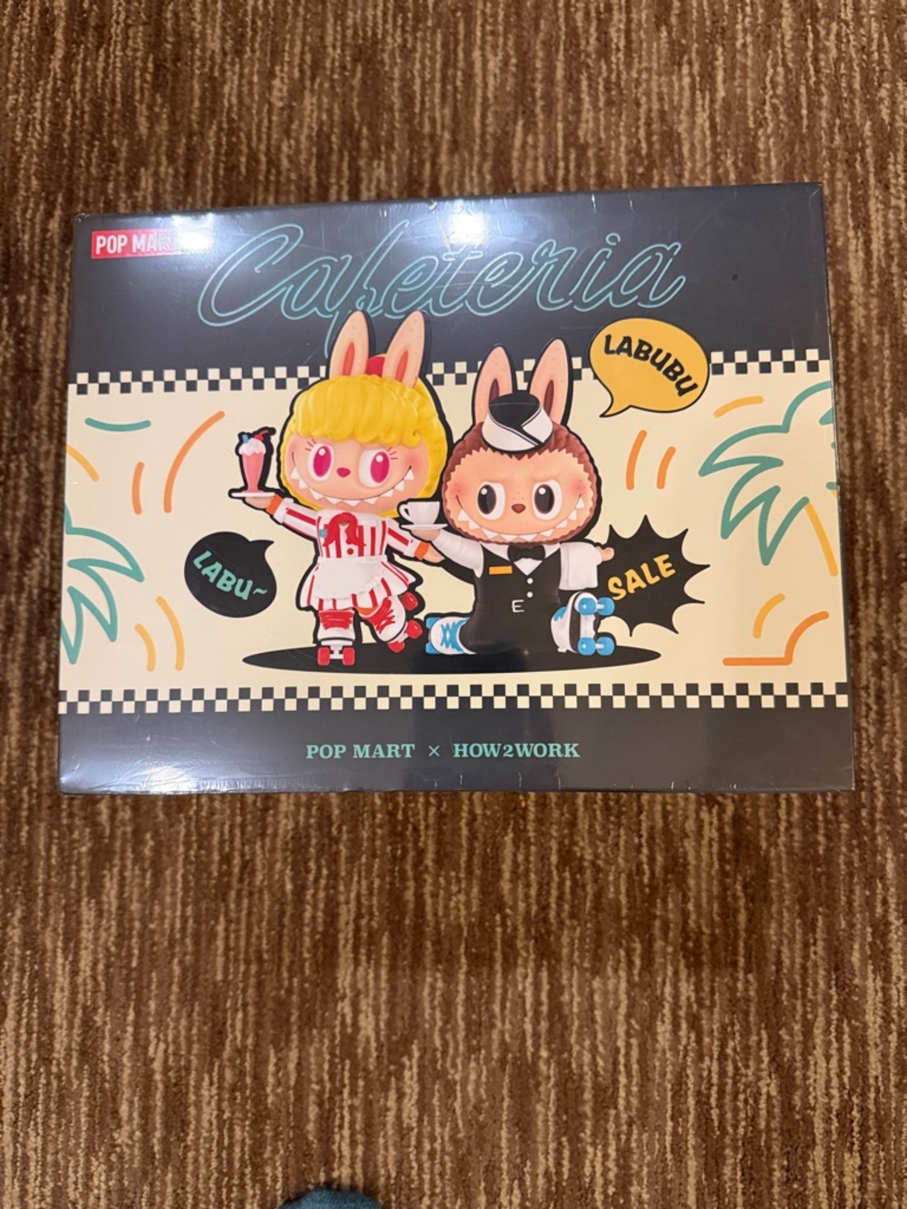 Cafeteria Collectible Bunny Figures - Black & Cream Box